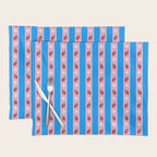 Strawberry Ribbons On Blue Placemat Gallery Image 1