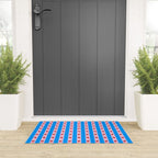 Strawberry Ribbons On Blue Welcome Mat Gallery Image 3