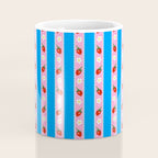Strawberry Ribbons On Blue Coffee Mug Gallery Image 4
