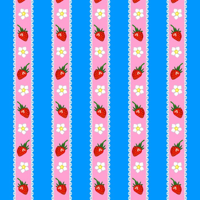 Strawberry Ribbons On Blue Coffee Mug Gallery Image 2