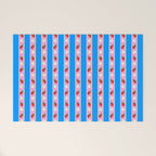 Strawberry Ribbons On Blue Welcome Mat Gallery Image 1