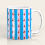 Strawberry Ribbons On Blue Coffee Mug Gallery Image 1