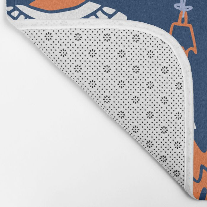 Cheerful little Christmas baubles blue Bath Mat Gallery Image 2