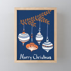 Cheerful little Christmas baubles blue Mini Art Print Gallery Image 1