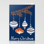 Cheerful little Christmas baubles blue Stationery Card Gallery Image 2