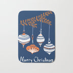 Cheerful little Christmas baubles blue Bath Mat Gallery Image 1