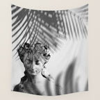 Shadowy Woman - Black and White Photography Wall Tapestry Gallery Image 4