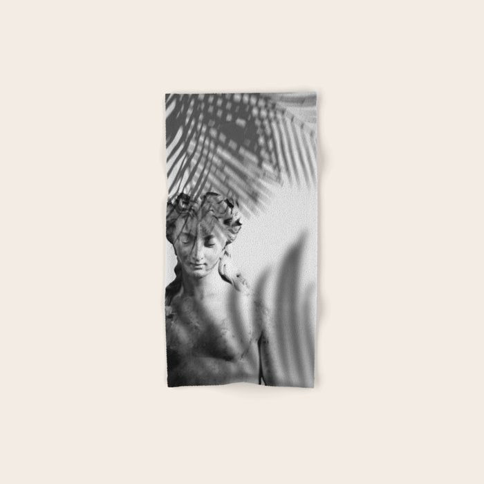 Shadowy Woman - Black and White Photography Bath Towel Gallery Image 1
