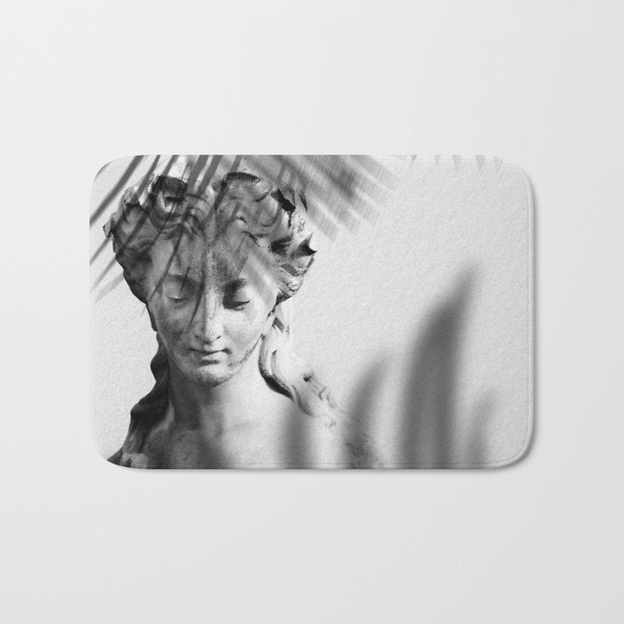 Shadowy Woman - Black and White Photography Bath Mat Gallery Image 1