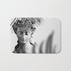 Shadowy Woman - Black and White Photography Bath Mat Gallery Image 1