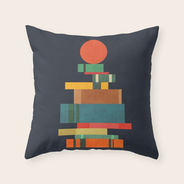 Book stack with a ball Throw Pillow Gallery Image 6
