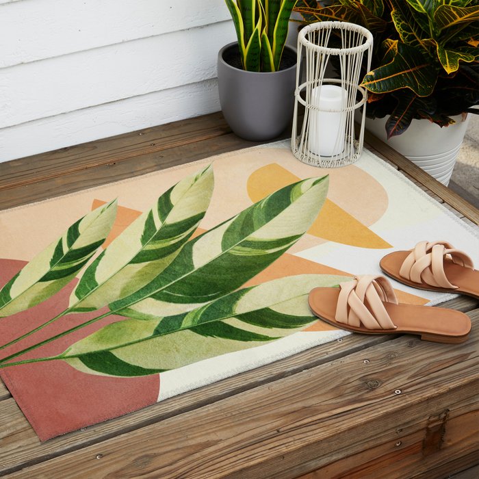 Summer Banana Leaves Outdoor Rug Gallery Image 2
