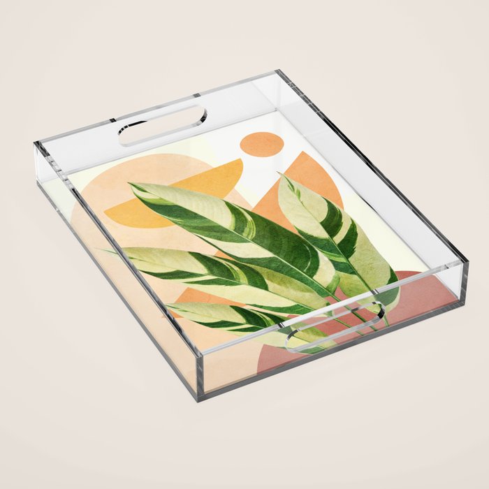 Summer Banana Leaves Acrylic Tray Gallery Image 1