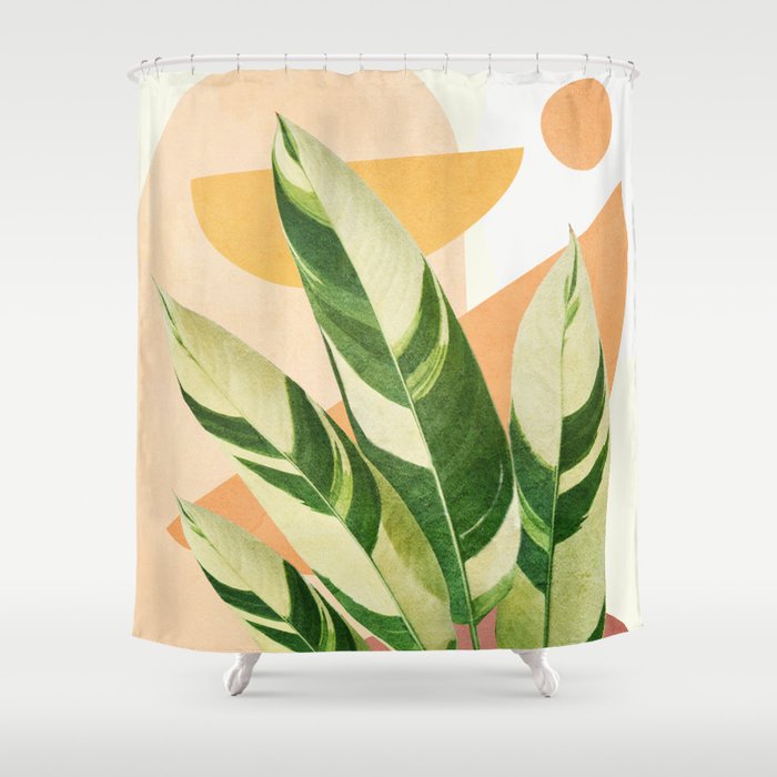 Summer Banana Leaves Shower Curtain Gallery Image 1