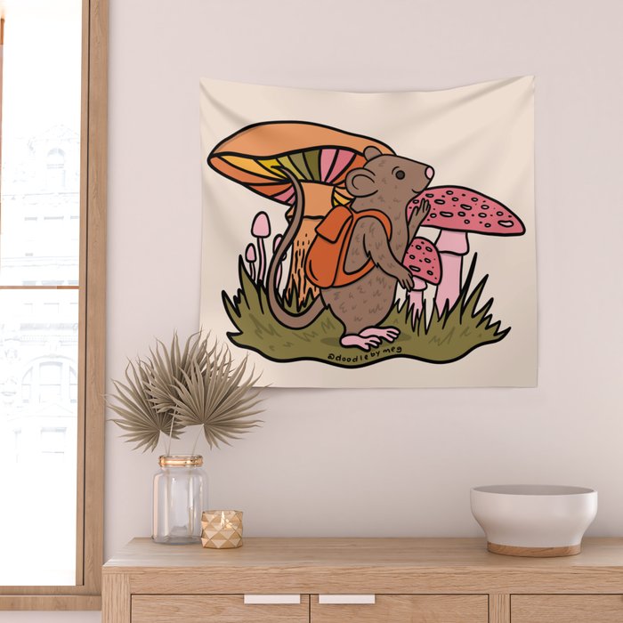 Rat With a Backpack Wall Tapestry Gallery Image 2