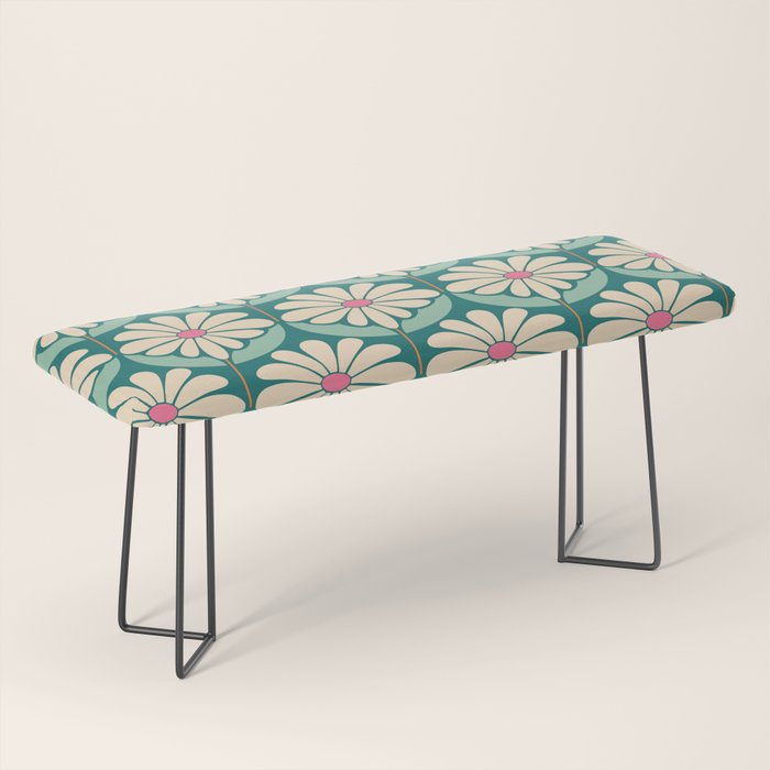 Flower Power - Teal, Pink and Off-white Bench Gallery Image 1