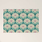Flower Power - Teal, Pink and Off-white Welcome Mat Gallery Image 1