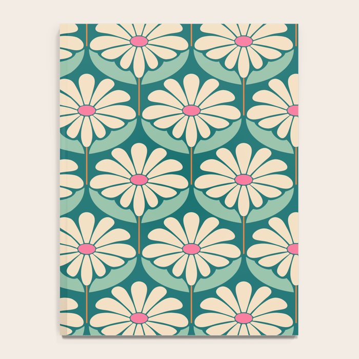 Flower Power - Teal, Pink and Off-white Notebook Gallery Image 4