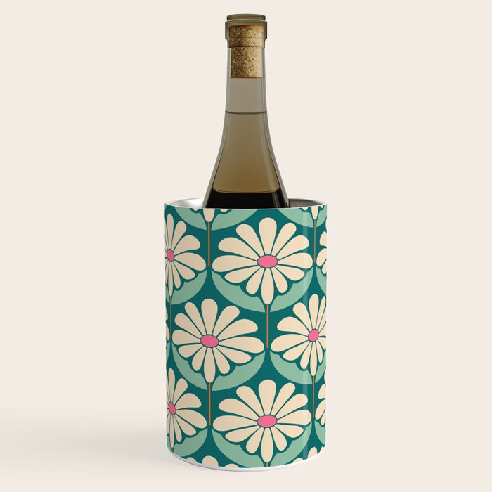 Flower Power - Teal, Pink and Off-white Wine Chiller Gallery Image 3