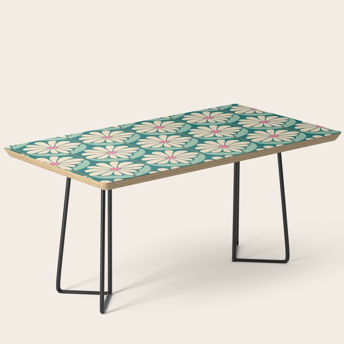 Flower Power - Teal, Pink and Off-white Coffee Table Gallery Image 1