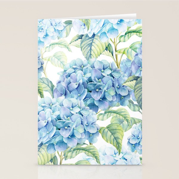 Blue Hydrangea Stationery Card Gallery Image 2