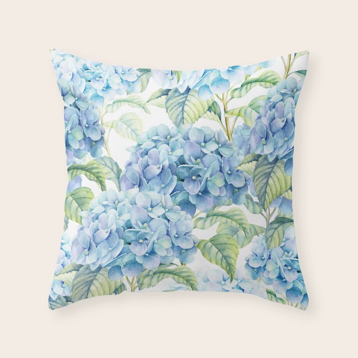 Blue Hydrangea Throw Pillow Gallery Image 6
