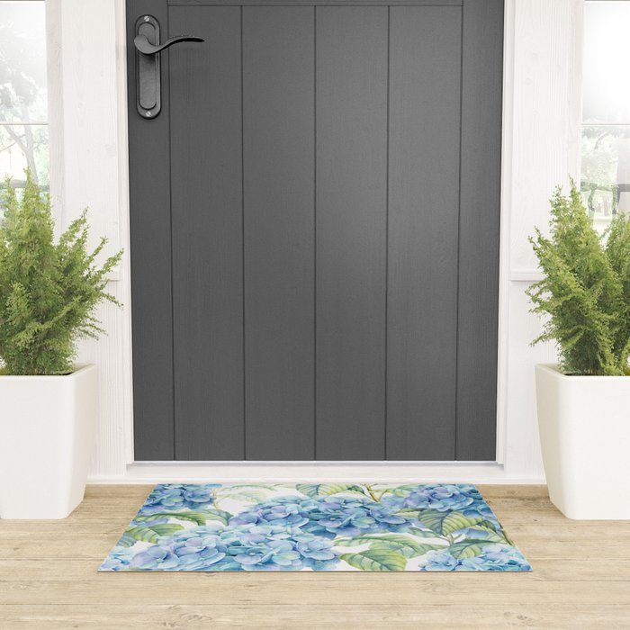 Blue Hydrangea Welcome Mat Gallery Image 3