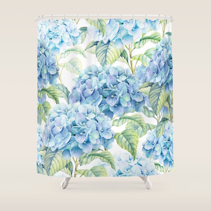 Blue Hydrangea Shower Curtain Gallery Image 1