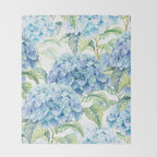 Blue Hydrangea Throw Blanket Gallery Image 2