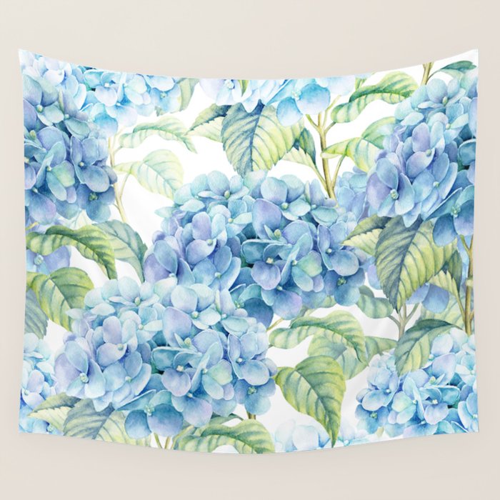 Blue Hydrangea Wall Tapestry Gallery Image 4