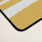 Mid Century Modern Piquet Geometric Multi Pattern in Golden Mustard Yellow and White Desk Mat Gallery Image 4