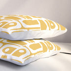 Mid Century Modern Piquet Geometric Multi Pattern in Golden Mustard Yellow and White Pillow Sham Gallery Image 3