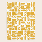 Mid Century Modern Piquet Geometric Multi Pattern in Golden Mustard Yellow and White Poster Gallery Image 4