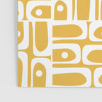 Mid Century Modern Piquet Geometric Multi Pattern in Golden Mustard Yellow and White Poster Gallery Image 3