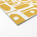 Mid Century Modern Piquet Geometric Multi Pattern in Golden Mustard Yellow and White Welcome Mat Gallery Image 2