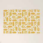 Mid Century Modern Piquet Geometric Multi Pattern in Golden Mustard Yellow and White Welcome Mat Gallery Image 1