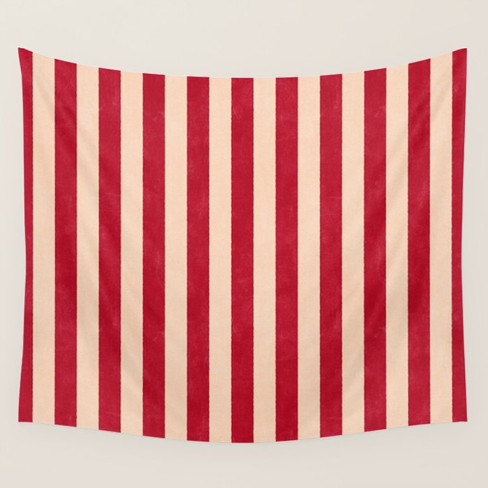 STRIPES 001 L - Tomato Wall Tapestry Gallery Image 4
