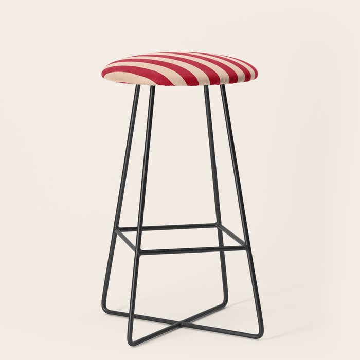 STRIPES 001 L - Tomato Stool Gallery Image 1