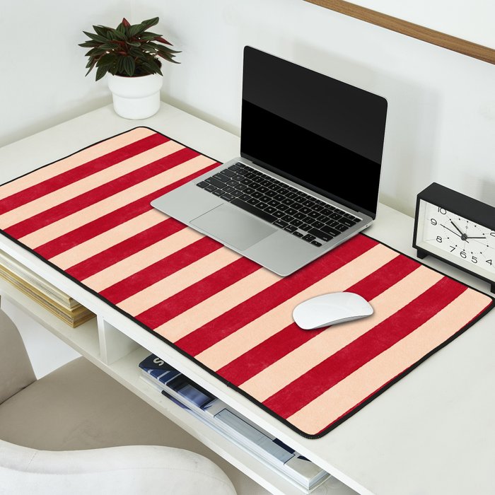 STRIPES 001 L - Tomato Desk Mat Gallery Image 2
