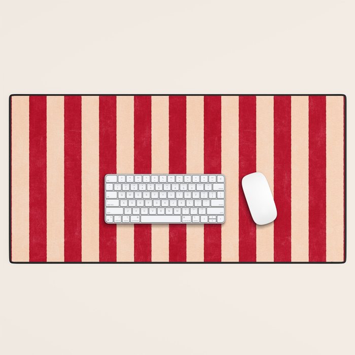 STRIPES 001 L - Tomato Desk Mat Gallery Image 1