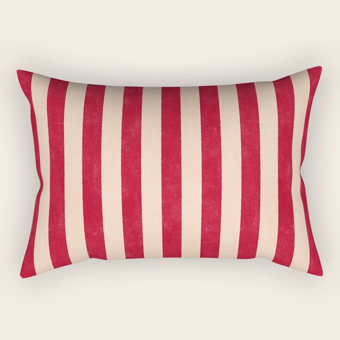 STRIPES 001 L - Tomato Rectangular Pillow Gallery Image 1