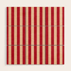 STRIPES 001 L - Tomato Wood Wall Art Gallery Image 1