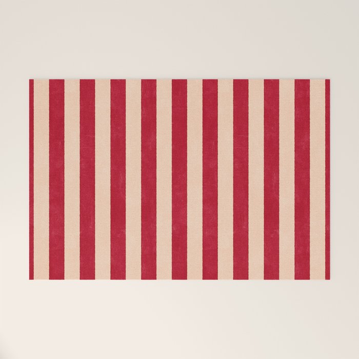STRIPES 001 L - Tomato Welcome Mat Gallery Image 1