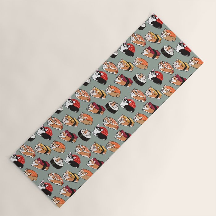 Sushi  Corgi Yoga Mat Gallery Image 1