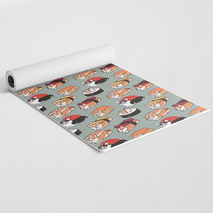 Sushi  Corgi Yoga Mat Gallery Image 2