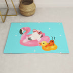 Cory cats in the swimming pool 2 Rug Gallery Image 1