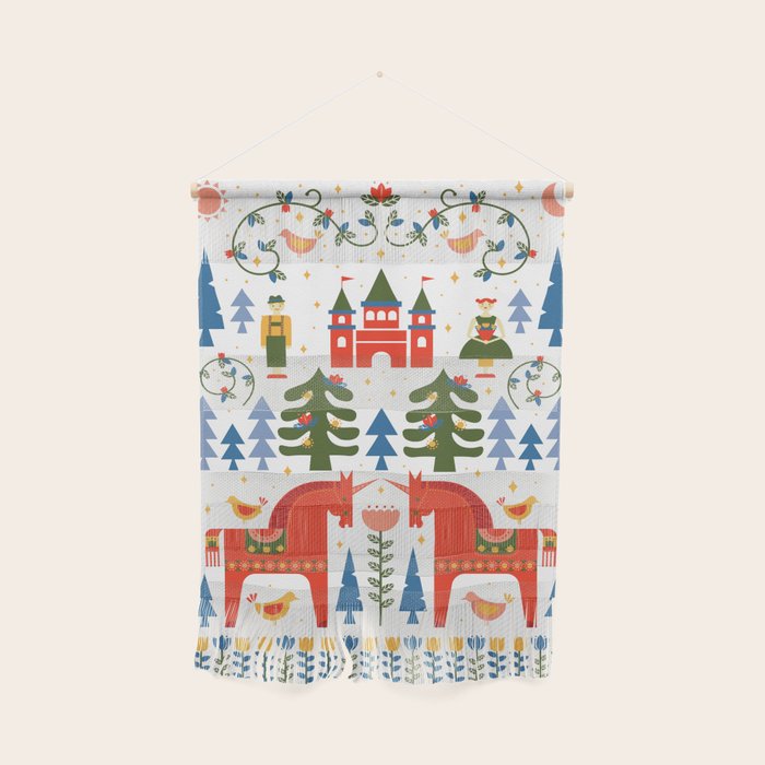 Scandinavian Fairytale - Green + Red Wall Hanging Gallery Image 1