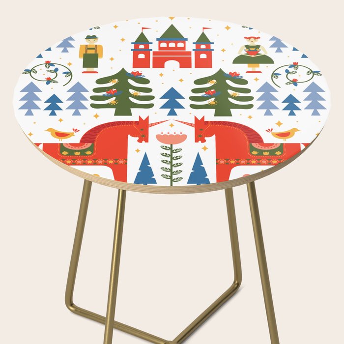 Scandinavian Fairytale - Green + Red Side Table Gallery Image 2