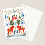 Scandinavian Fairytale - Green + Red Stationery Card Gallery Image 2