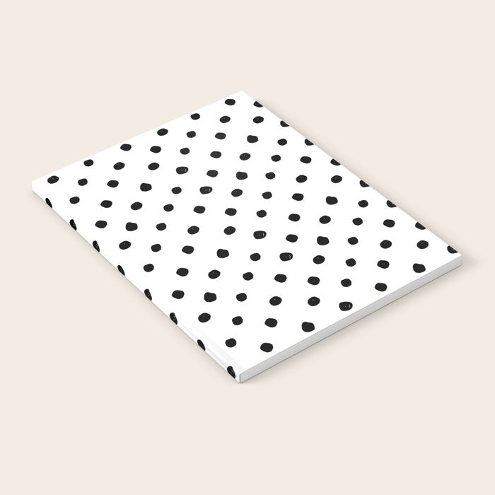 Hand Drawn Polka Dots â Black and White Ink Art Notebook Gallery Image 1
